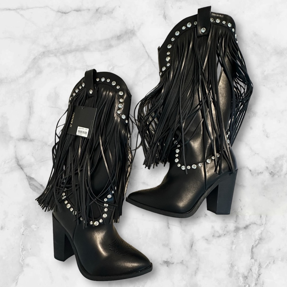Rhinestone Fringe Cowboy Boots